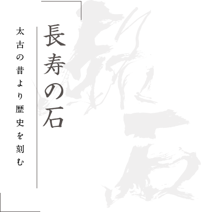 長寿の石 太古の昔より歴史を刻む